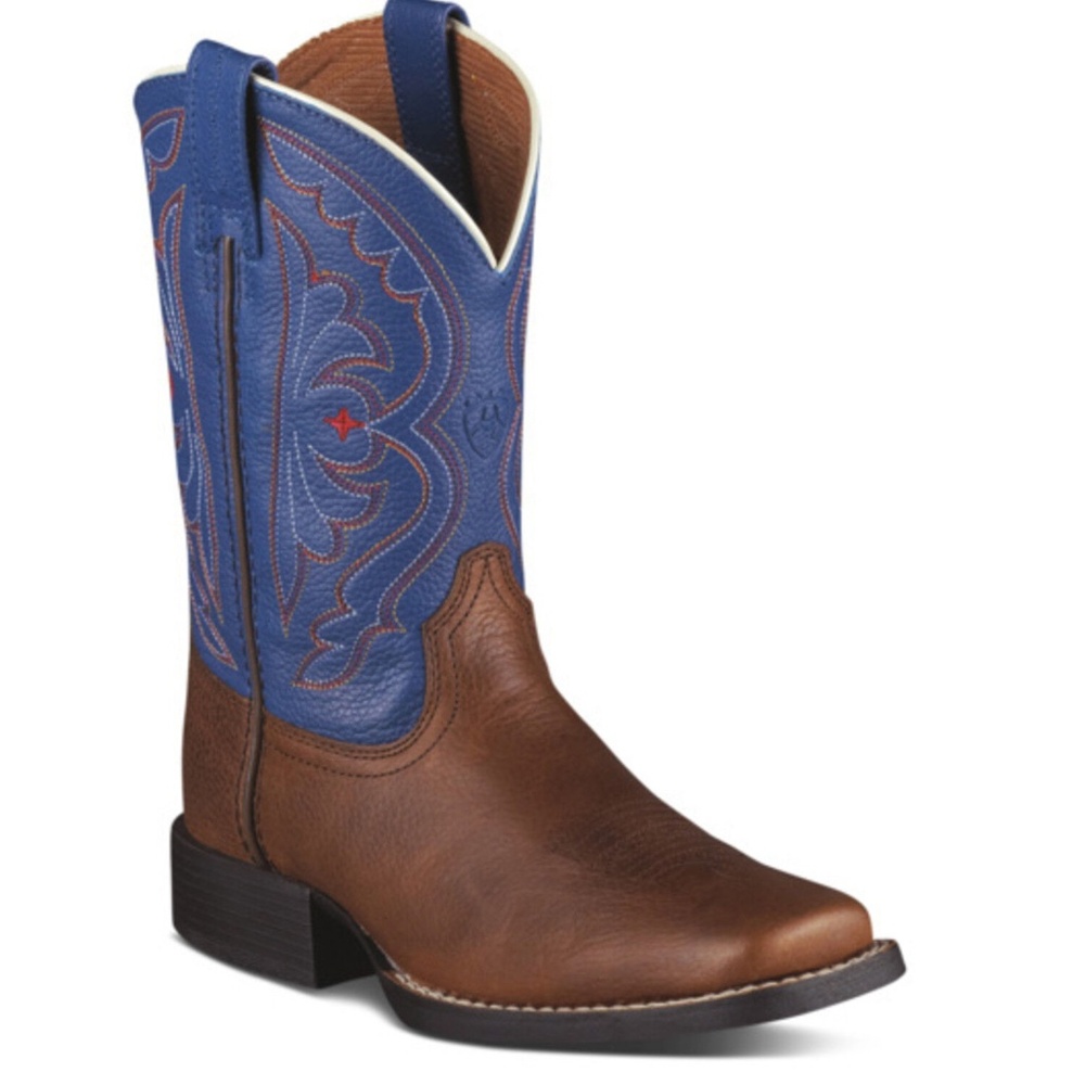 Ariat Quickdraw Square Toe Youth Kids Western Cowboy Boots